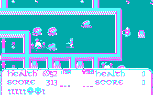 Demon Stalkers IBM PC/Compatibles Screenshot: Careful, don't wake the sleeping snappers.