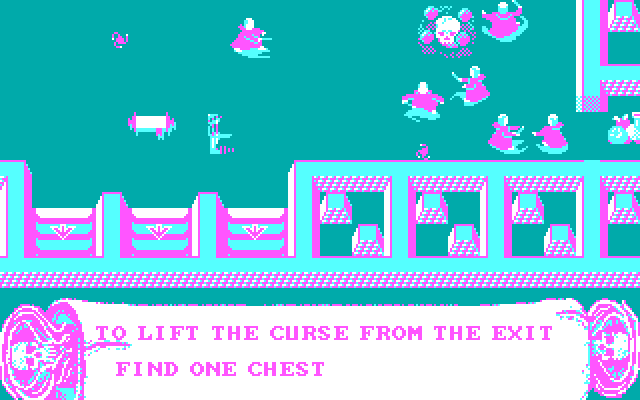 Demon Stalkers IBM PC/Compatibles Screenshot: The exit to this level has been cursed!