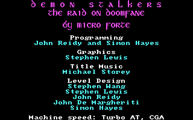 Demon Stalkers IBM PC/Compatibles Screenshot: Title screen 1.