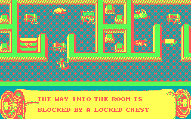Demon Stalkers IBM PC/Compatibles Screenshot: The entrance to this room is blocked...