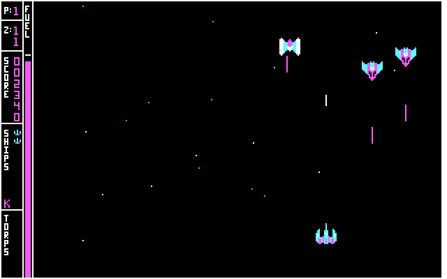 Fleet Sweep IBM PC/Compatibles Screenshot: Incoming laser fire!
