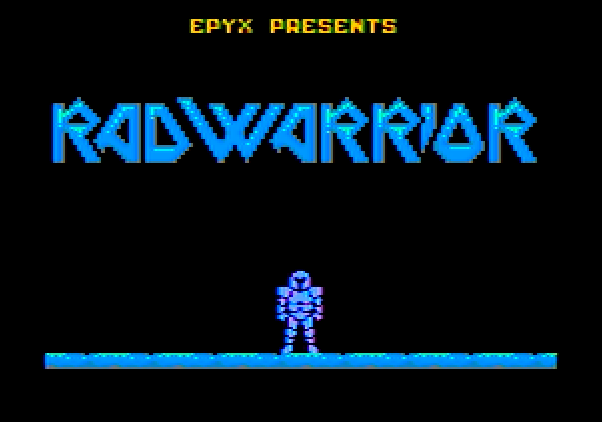 Rad Warrior Apple II Screenshot: Title screen.