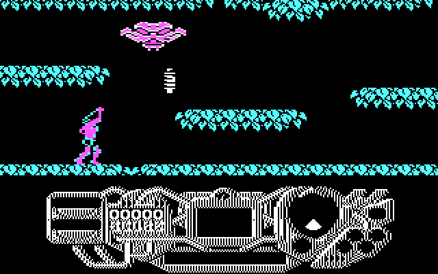 Rad Warrior IBM PC/Compatibles Screenshot: A large enemy attacks!