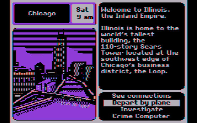Where in the U.S.A. is Carmen Sandiego? IBM PC/Compatibles Screenshot: Ready to depart?