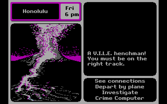 Where in the U.S.A. is Carmen Sandiego? IBM PC/Compatibles Screenshot: Looks like I am on the right track!