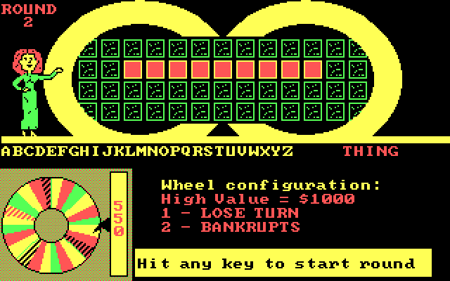 Wheel of Fortune IBM PC/Compatibles Screenshot: Starting the next round.