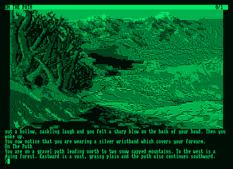 Pawn, The Amstrad PCW Screenshot: The starting location.