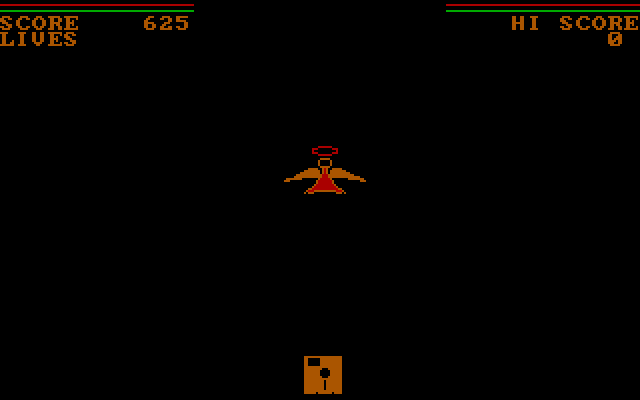 Floppy Frenzy IBM PC/Compatibles Screenshot: Game over; an angel arrives to carry the disk off.