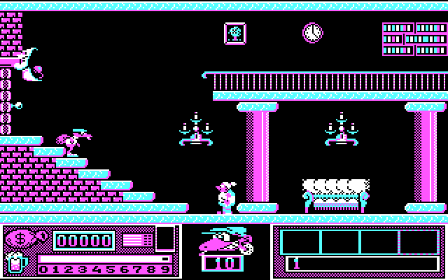 Goody IBM PC/Compatibles Screenshot: Looks like a haunted house!