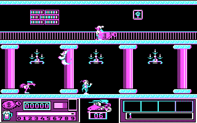 Goody IBM PC/Compatibles Screenshot: Ghosts fly around and get in the way.