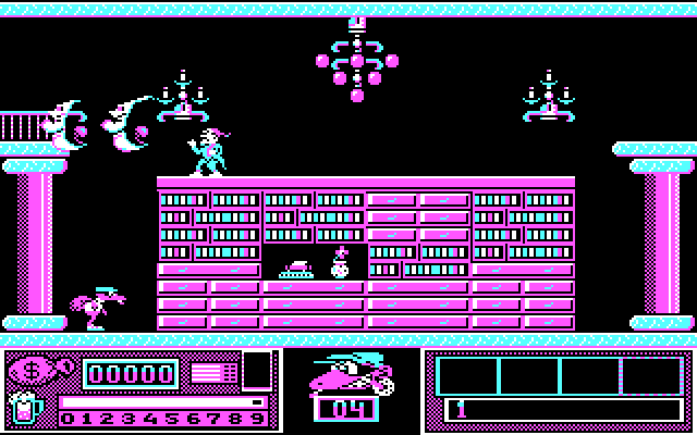 Goody IBM PC/Compatibles Screenshot: There are many rooms in this house to explore.