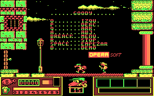 Goody IBM PC/Compatibles Screenshot: The main menu.