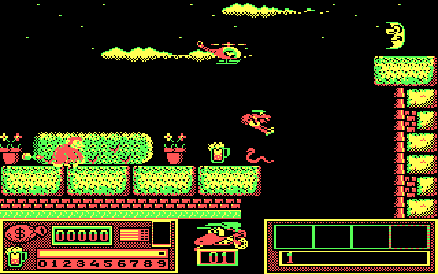 Goody IBM PC/Compatibles Screenshot: Jumping over a snake.