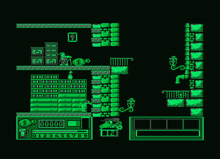 Goody Amstrad PCW Screenshot: Looks like I hit a dead end...