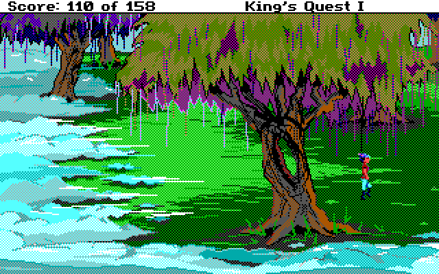 Roberta Williams' King's Quest I: Quest for the Crown IBM PC/Compatibles Screenshot: Exploring the area...