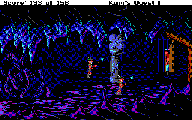 Roberta Williams' King's Quest I: Quest for the Crown IBM PC/Compatibles Screenshot: Be careful, Leprechauns live here!