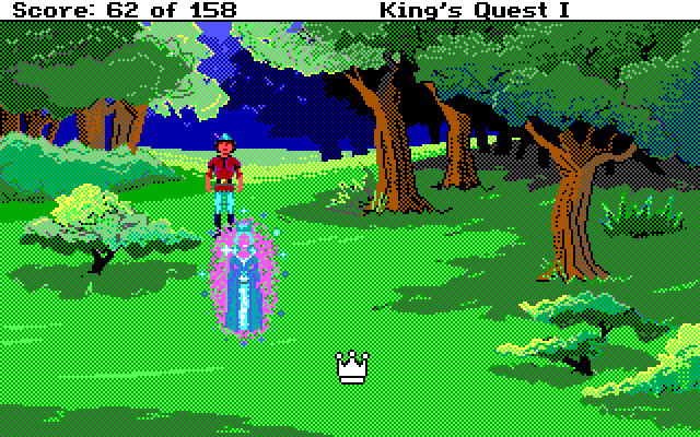 Roberta Williams' King's Quest I: Quest for the Crown IBM PC/Compatibles Screenshot: The fairy godmother appears!