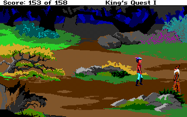 Roberta Williams' King's Quest I: Quest for the Crown IBM PC/Compatibles Screenshot: An evil wizard, be careful!