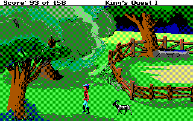 Roberta Williams' King's Quest I: Quest for the Crown IBM PC/Compatibles Screenshot: The goat is now following me.