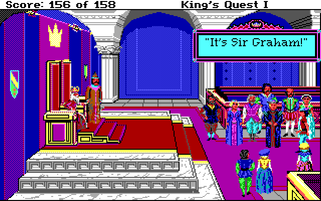 Roberta Williams' King's Quest I: Quest for the Crown IBM PC/Compatibles Screenshot: Mission success! I have returned with the treasures...