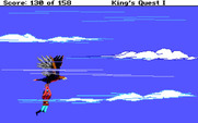 Roberta Williams' King's Quest I: Quest for the Crown for IBM PC/Compatibles - Getting a ride through the skies!