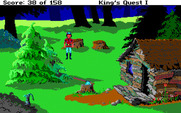 Roberta Williams' King's Quest I: Quest for the Crown for IBM PC/Compatibles - Outside the woodcutters house.