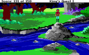 Roberta Williams' King's Quest I: Quest for the Crown for IBM PC/Compatibles - A river blocks my path...