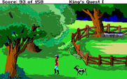 Roberta Williams' King's Quest I: Quest for the Crown for IBM PC/Compatibles - The goat is now following me.