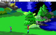 Roberta Williams' King's Quest I: Quest for the Crown for IBM PC/Compatibles - There's an elf here...I wonder if he's friendly?