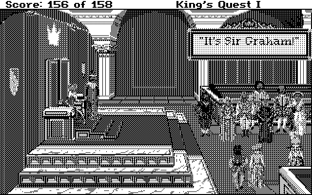 Roberta Williams' King's Quest I: Quest for the Crown IBM PC/Compatibles Screenshot: Sir Graham has returned!