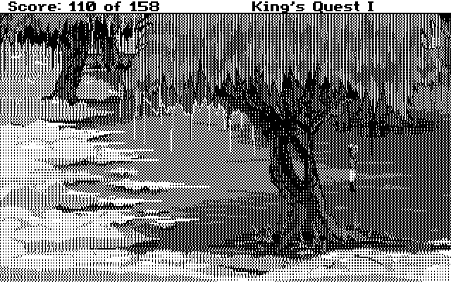Roberta Williams' King's Quest I: Quest for the Crown IBM PC/Compatibles Screenshot: Exploring the clouds...