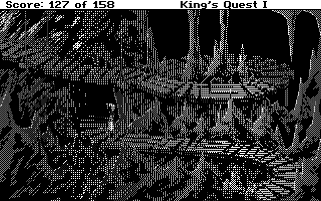 Roberta Williams' King's Quest I: Quest for the Crown IBM PC/Compatibles Screenshot: Make sure you don't fall off of the path here.