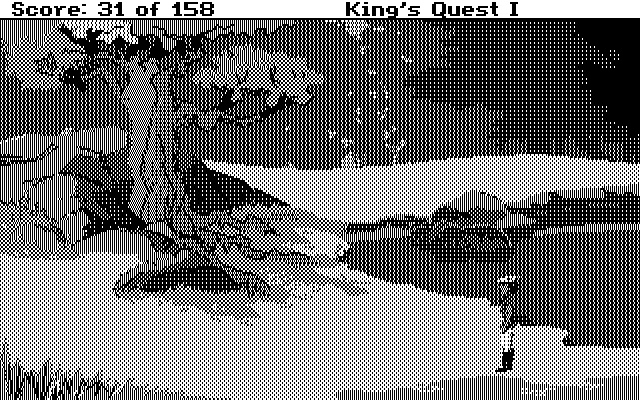 Roberta Williams' King's Quest I: Quest for the Crown IBM PC/Compatibles Screenshot: The other side of the lake...