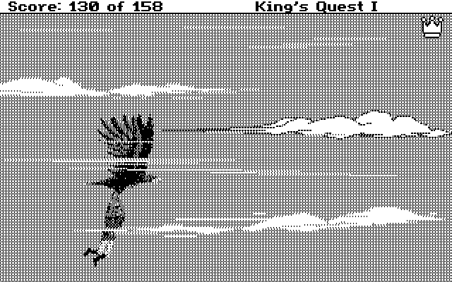 Roberta Williams' King's Quest I: Quest for the Crown IBM PC/Compatibles Screenshot: Flying to a new location...