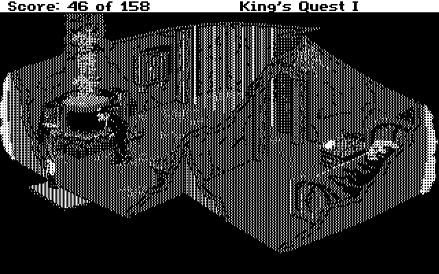 Roberta Williams' King's Quest I: Quest for the Crown IBM PC/Compatibles Screenshot: Lookout, it's an evil witch!