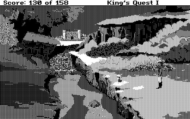 Roberta Williams' King's Quest I: Quest for the Crown IBM PC/Compatibles Screenshot: The castle in the distance...