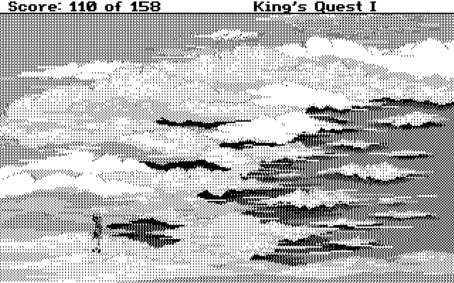 Roberta Williams' King's Quest I: Quest for the Crown IBM PC/Compatibles Screenshot: Entering a land among the clouds...