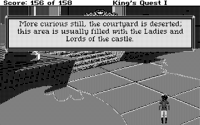 Roberta Williams' King's Quest I: Quest for the Crown IBM PC/Compatibles Screenshot: Hmm, something's wrong here...