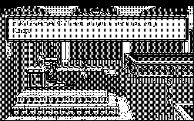 Roberta Williams' King's Quest I: Quest for the Crown IBM PC/Compatibles Screenshot: Meeting with the king...