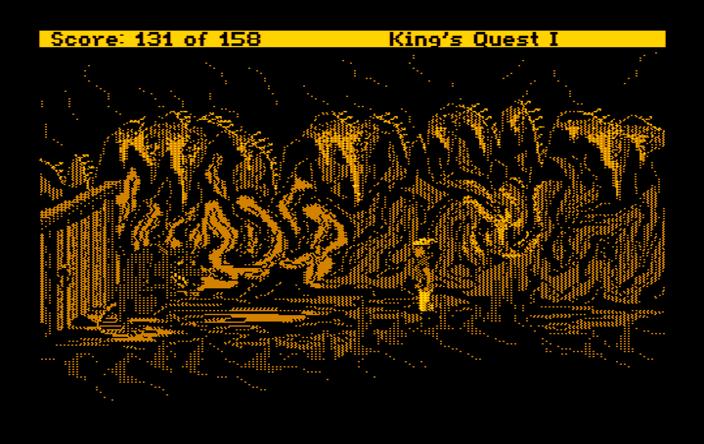 Roberta Williams' King's Quest I: Quest for the Crown IBM PC/Compatibles Screenshot: A giant rat guards the door!