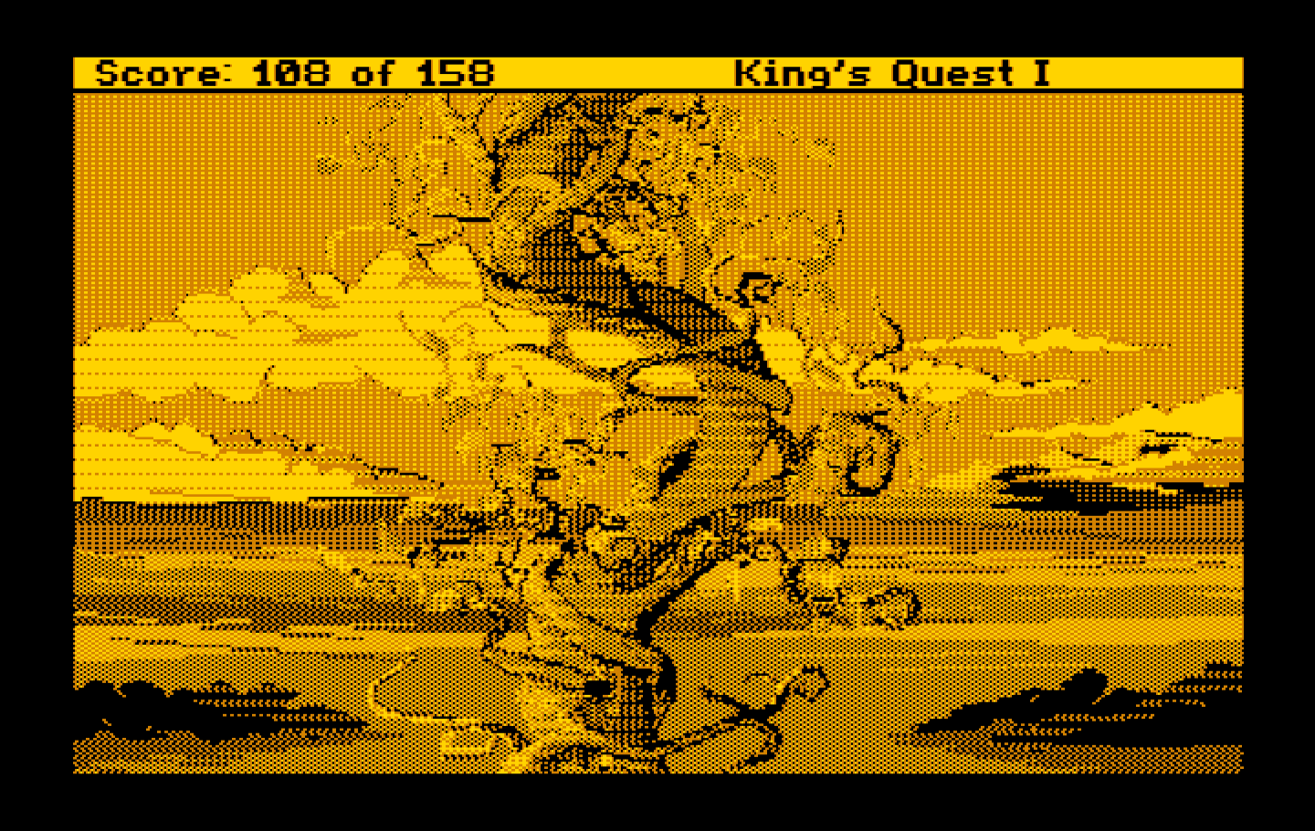 Roberta Williams' King's Quest I: Quest for the Crown IBM PC/Compatibles Screenshot: Climb carefully, or you'll fall to the ground.