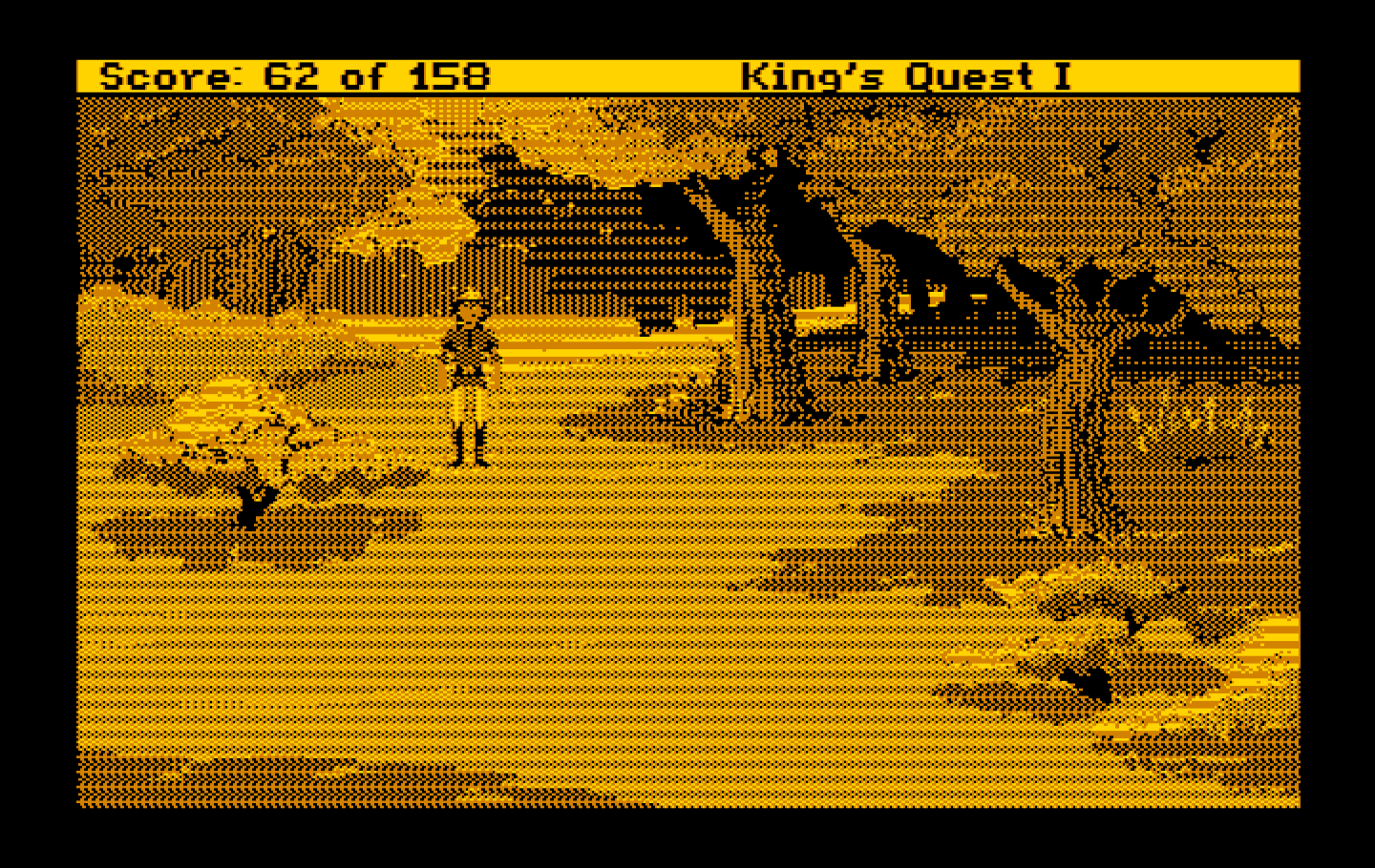 Roberta Williams' King's Quest I: Quest for the Crown IBM PC/Compatibles Screenshot: A fairy godmother cast a protective spell on me!