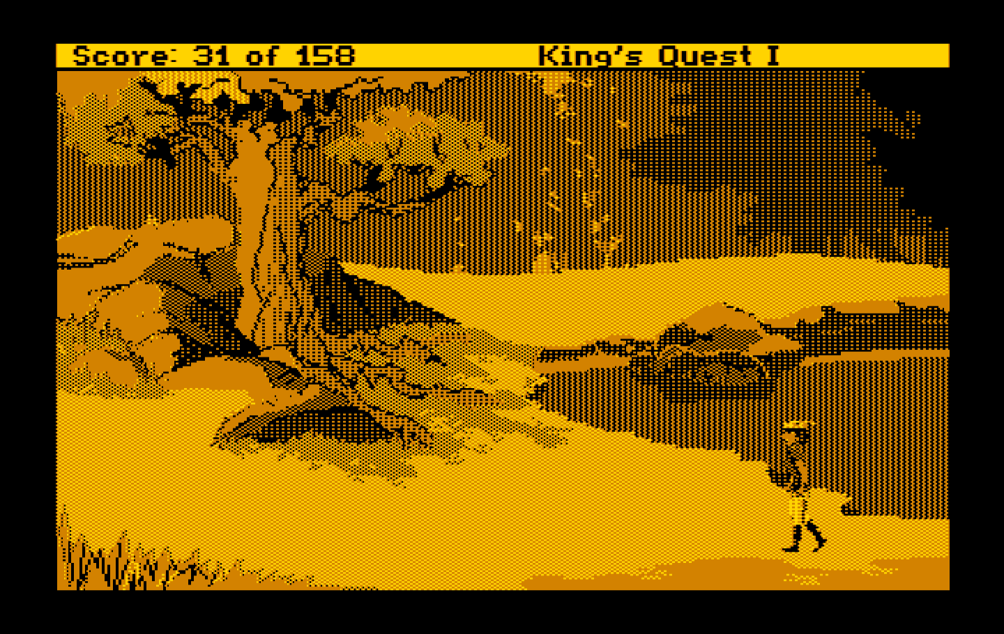 Roberta Williams' King's Quest I: Quest for the Crown IBM PC/Compatibles Screenshot: Continuing on to the other side of the lake...