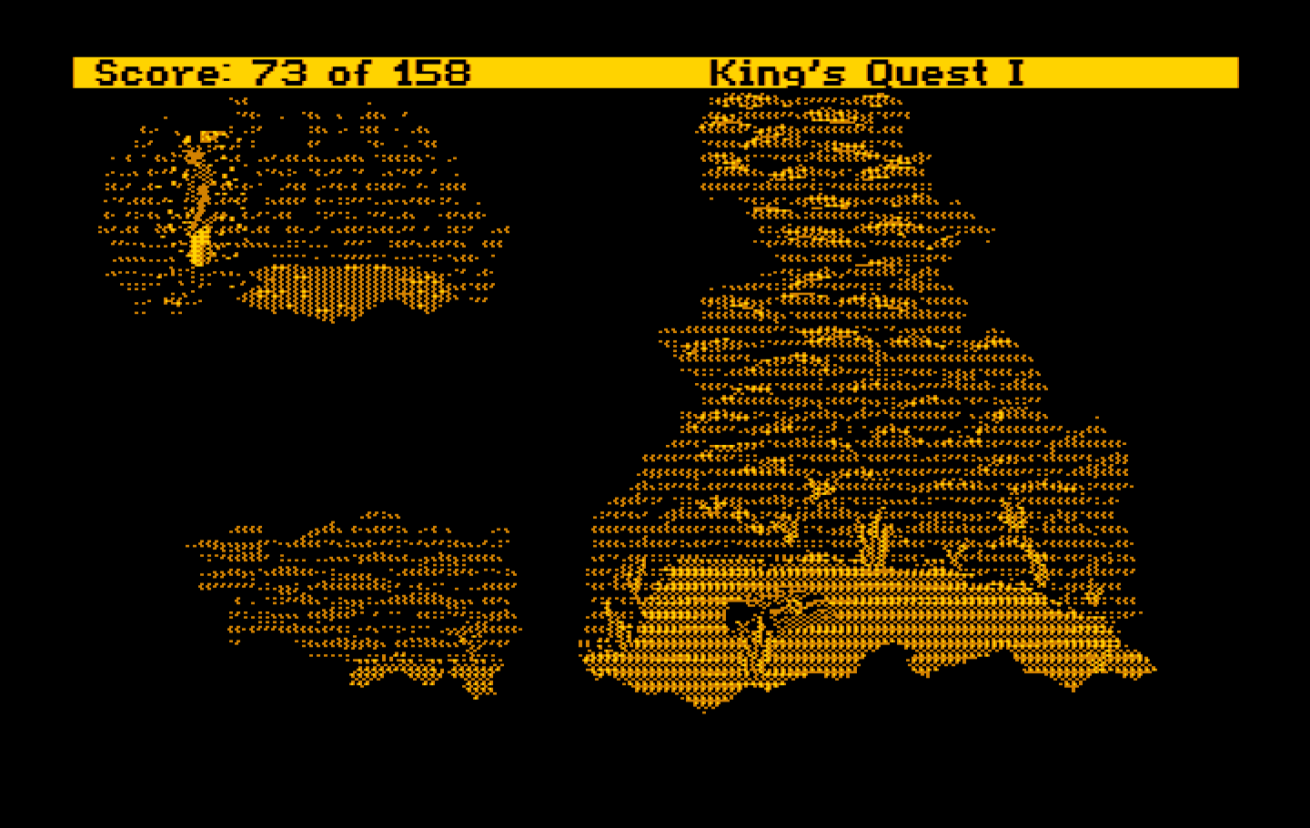 Roberta Williams' King's Quest I: Quest for the Crown IBM PC/Compatibles Screenshot: At the bottom of a well...
