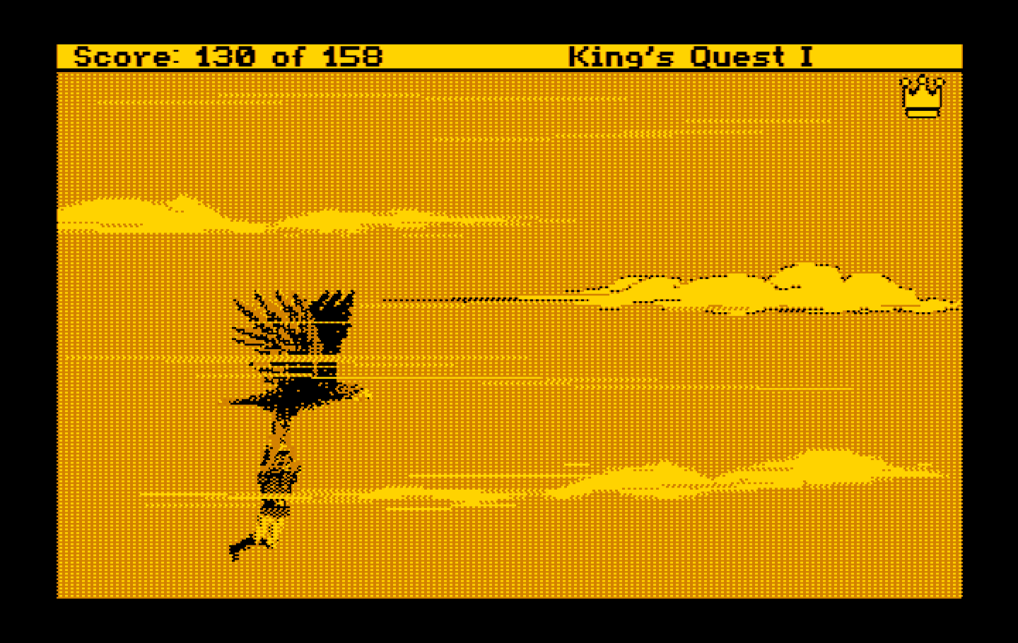 Roberta Williams' King's Quest I: Quest for the Crown IBM PC/Compatibles Screenshot: Being flown to a new location.