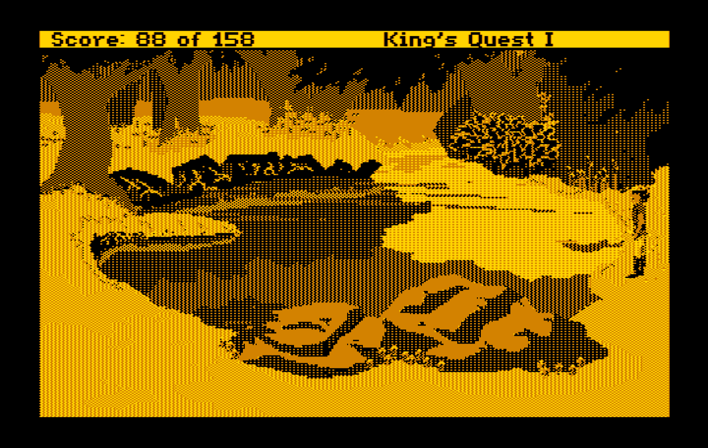 Roberta Williams' King's Quest I: Quest for the Crown IBM PC/Compatibles Screenshot: Exploring another pond...