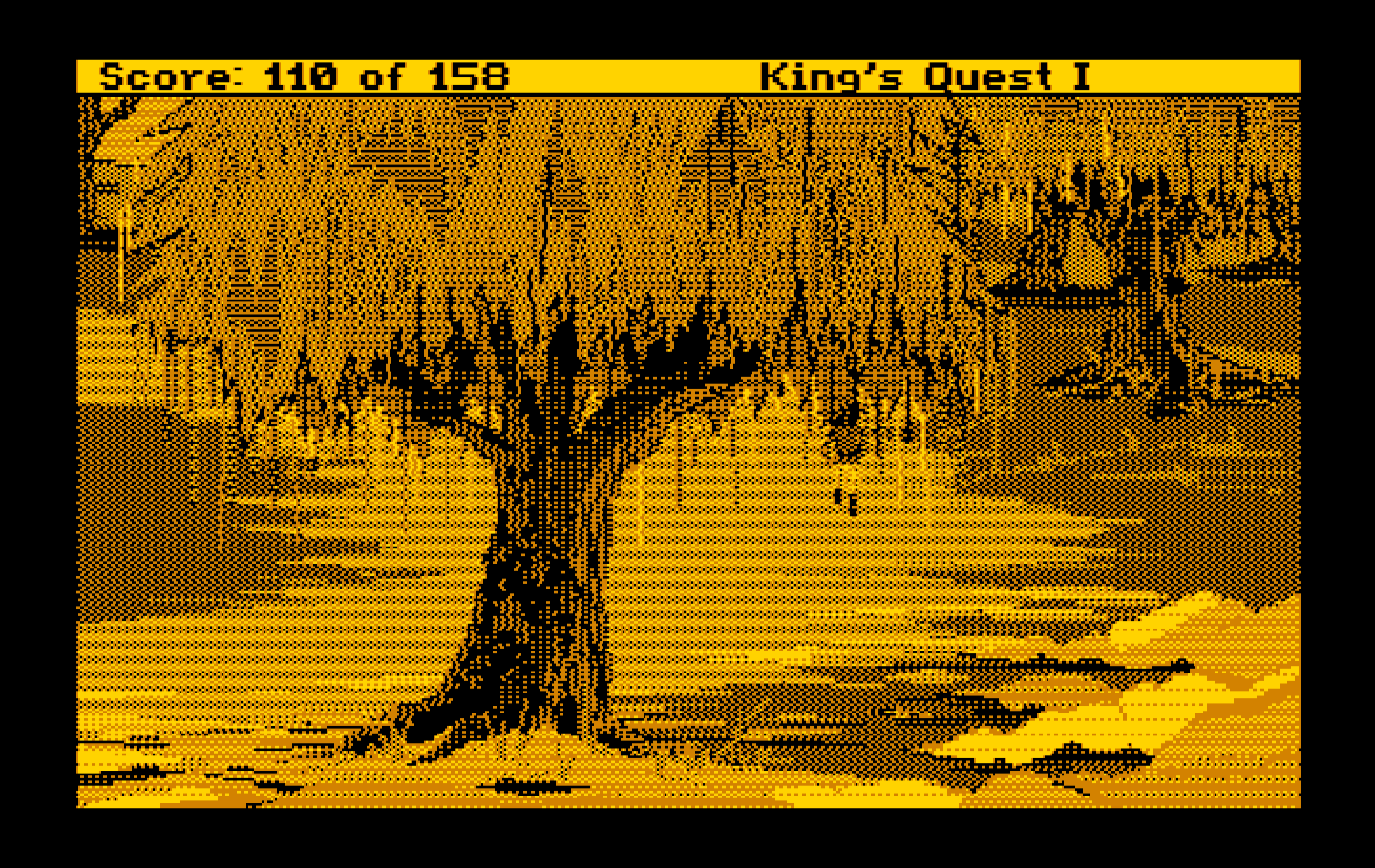 Roberta Williams' King's Quest I: Quest for the Crown IBM PC/Compatibles Screenshot: Lots of giant trees are up here!