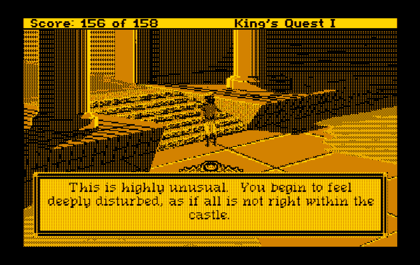 Roberta Williams' King's Quest I: Quest for the Crown IBM PC/Compatibles Screenshot: Hmm, something seems wrong here...