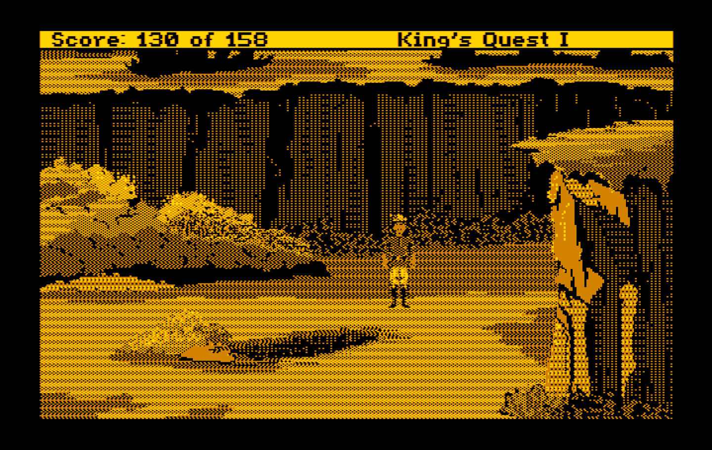 Roberta Williams' King's Quest I: Quest for the Crown IBM PC/Compatibles Screenshot: The condor drops me off here.