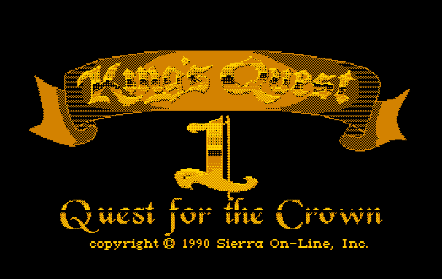 Roberta Williams' King's Quest I: Quest for the Crown IBM PC/Compatibles Screenshot: Title screen.